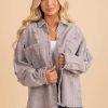 Jackets * | Brand New Pol New Feeling Button Up Jacket Light Gray