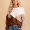 Sweaters * | Outlet Verte Be Proud Of You Color Block Sweater Brown