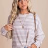 Sweaters * | Brand New Wholesale Fashion Trends Comfort Zone Striped Sweater Light Brown