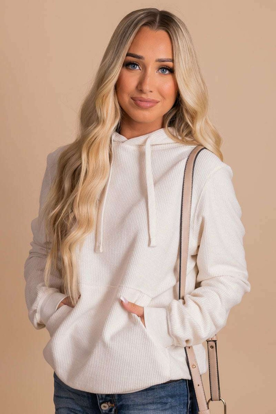 Sweaters * | Best Deal Reflex Just To See You Ribbed Hoodie