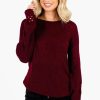 Sweaters * | Coupon Bella Ella Boutique Make A Change Burgundy Sweater