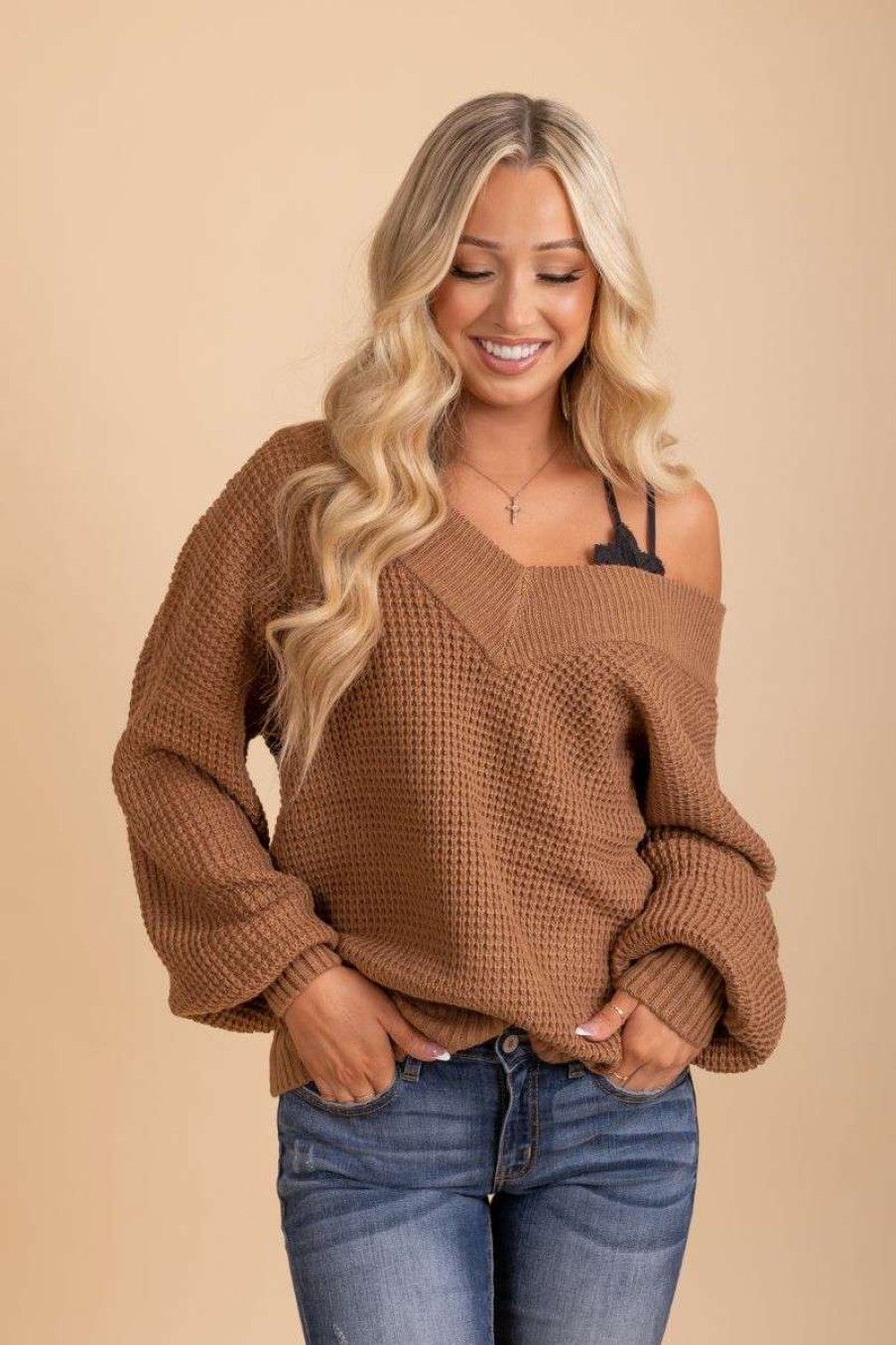 Sweaters * | Buy Zenana Worth Watching Knit Sweater