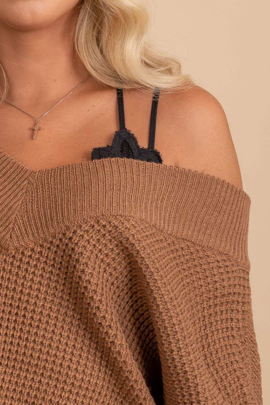 Sweaters * | Buy Zenana Worth Watching Knit Sweater