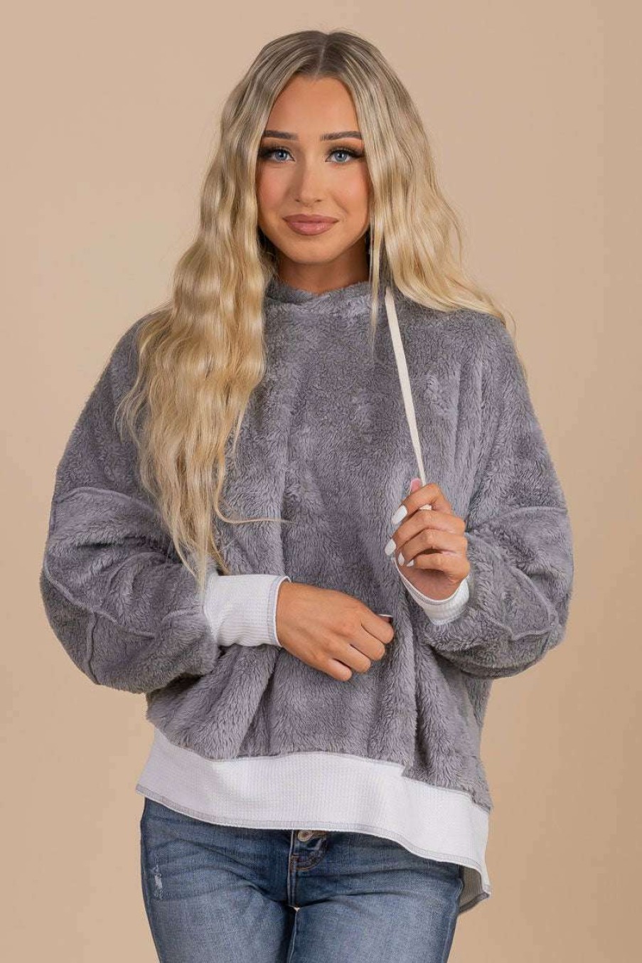 Sweaters * | Deals Kay Fashion Snuggle Me Fleece Hoodie