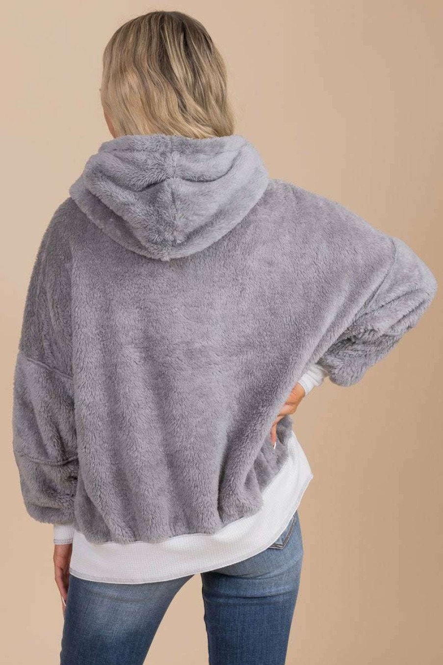 Sweaters * | Deals Kay Fashion Snuggle Me Fleece Hoodie