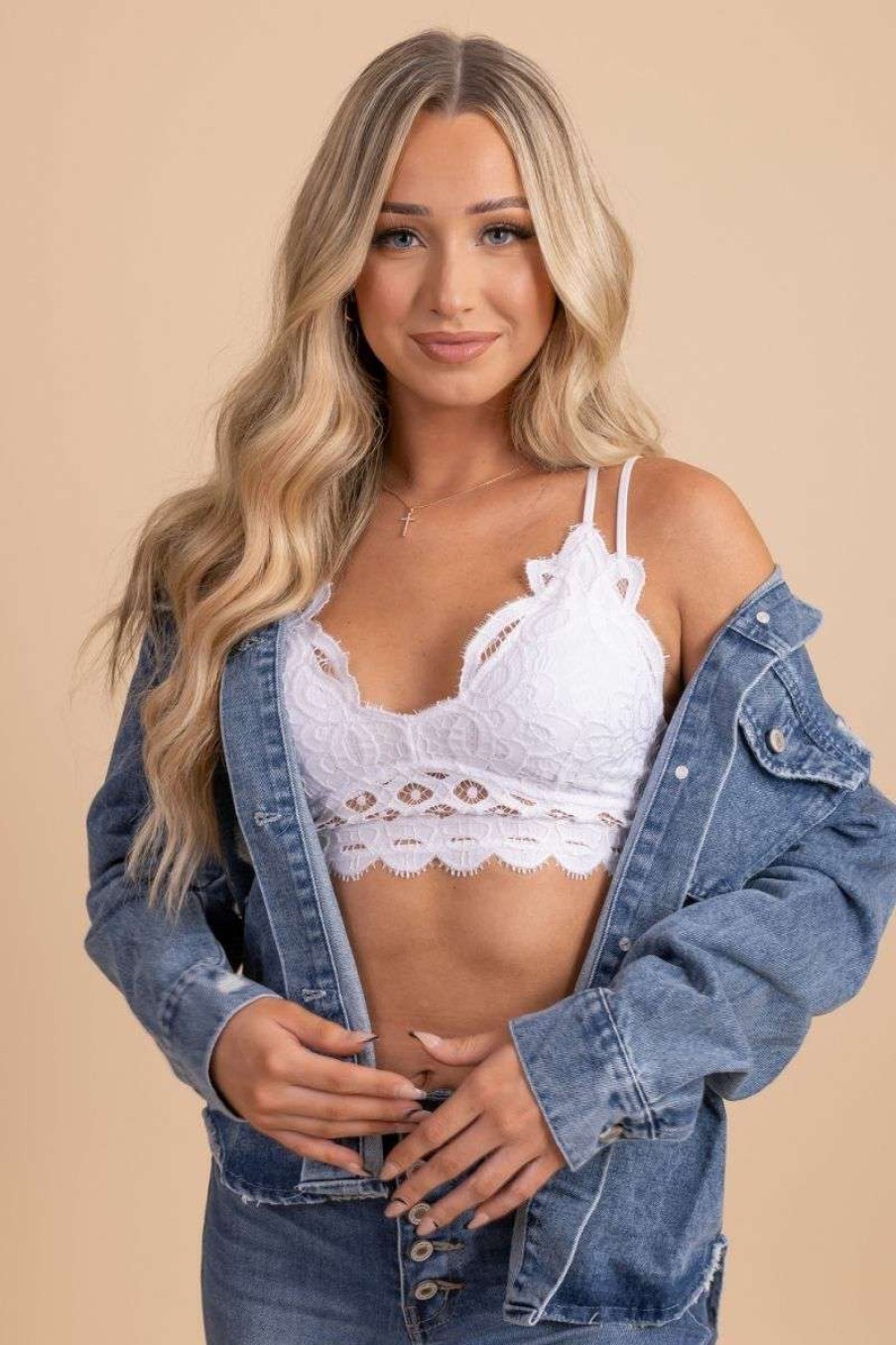 Bralettes * | Best Deal Anemone Don'T Hesitate Floral Lace Bralette