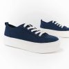 Shoes * | Brand New Soda Lace Take It Slow Platform Sneaker Navy