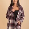 Jackets * | Coupon Zenana Strong Heart Plaid Button Up Jacket