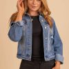 Jackets * | Deals Love Tree Look My Way Cropped Denim Jacket