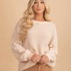 Sweaters * | Buy Miracle Life Is A Gift Bubble Sleeve Sweater