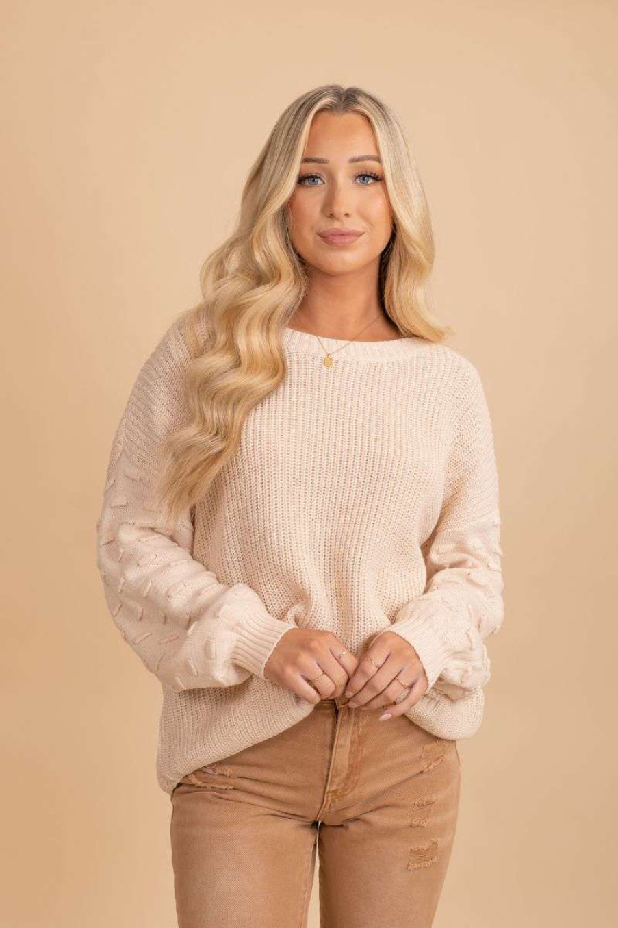 Sweaters * | Buy Miracle Life Is A Gift Bubble Sleeve Sweater