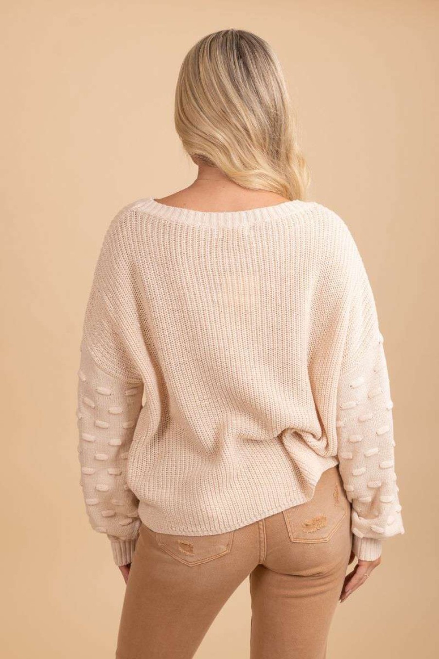 Sweaters * | Buy Miracle Life Is A Gift Bubble Sleeve Sweater