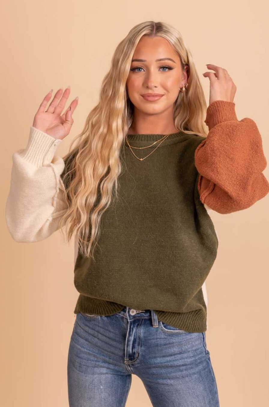 Sweaters * | Cheapest Bibi Be Anything Color Block Sweater