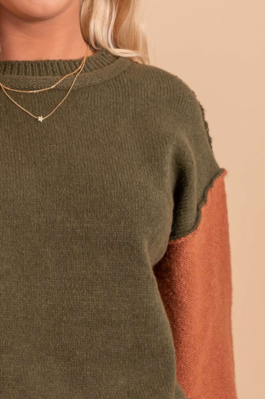 Sweaters * | Cheapest Bibi Be Anything Color Block Sweater