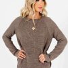 Sweaters * | New Bella Ella Boutique Make A Change Brown Sweater