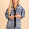 Jackets * | Outlet Wholesale Fashion Trends A Good Heart Oversized Denim Jacket Light Blue