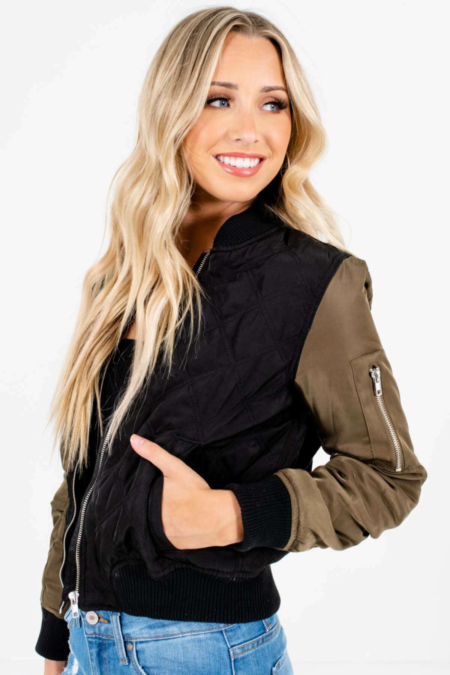 Jackets * | Best Deal Bella Ella Boutique Force Of Nature Bomber Jacket Black