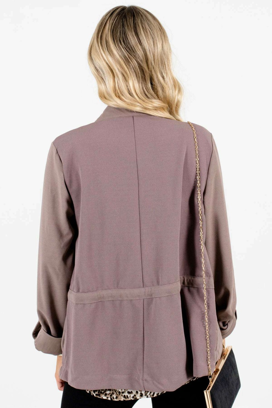 Jackets * | Buy Bella Ella Boutique Sucker For You Mocha Brown Jacket