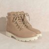 Shoes * | Outlet Kke Originals Working Hard Lace Up Ankle Boots Tan