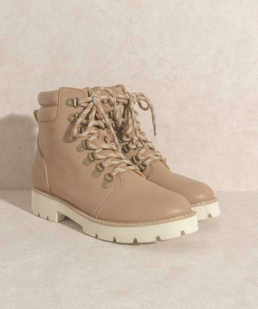 Shoes * | Outlet Kke Originals Working Hard Lace Up Ankle Boots Tan