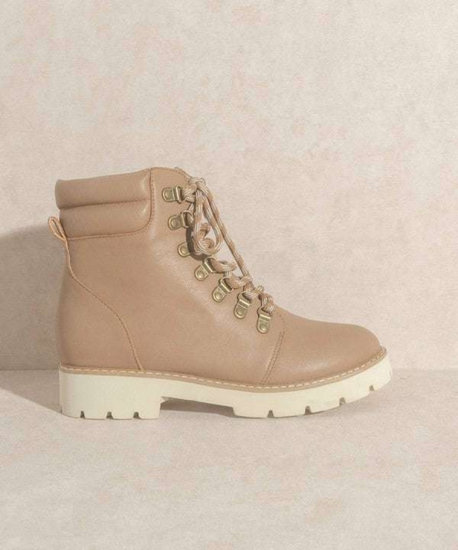 Shoes * | Outlet Kke Originals Working Hard Lace Up Ankle Boots Tan