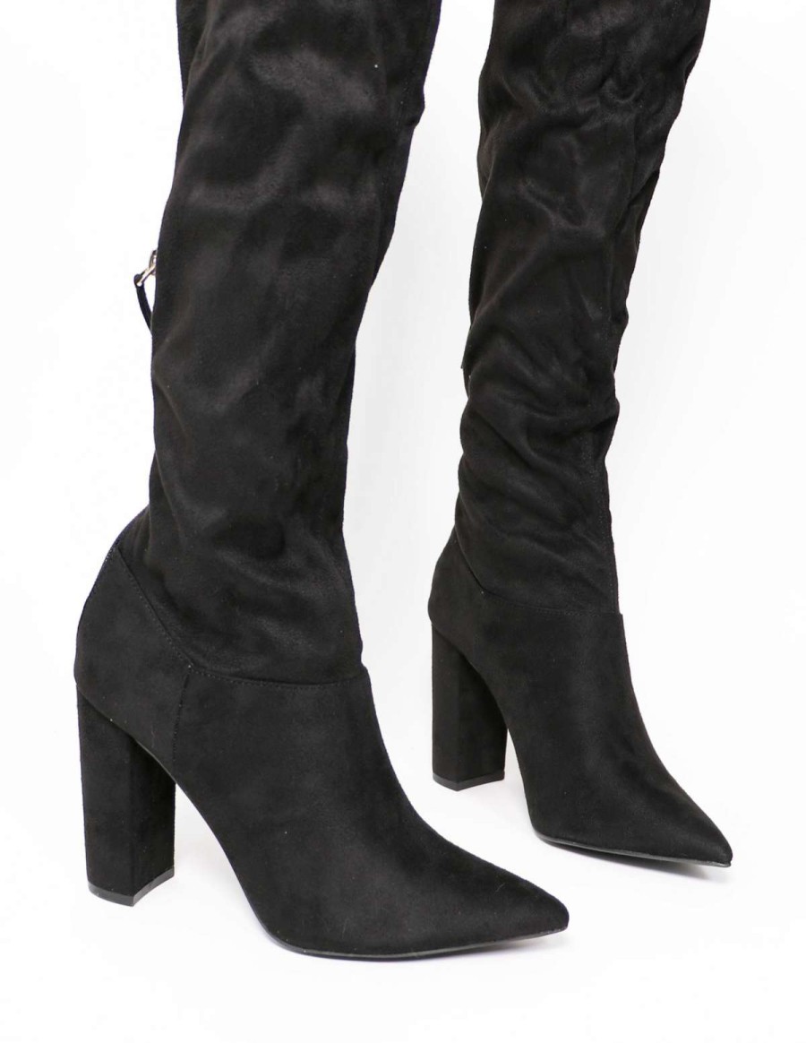 Shoes * | Best Pirce Qupid Thigh'S The Limit Boot Black