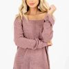 Sweaters * | Brand New Bella Ella Boutique Day Date Mauve Knit Sweater