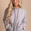 Sweaters * | New Wholesale Fashion Trends Be Iconic Drawstring Hooded Sweater