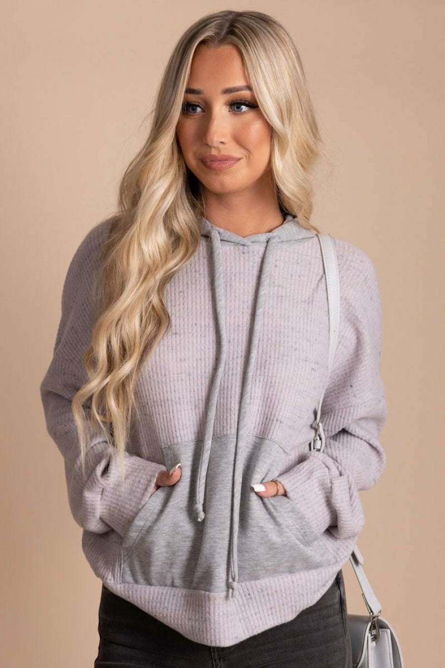 Sweaters * | New Wholesale Fashion Trends Be Iconic Drawstring Hooded Sweater