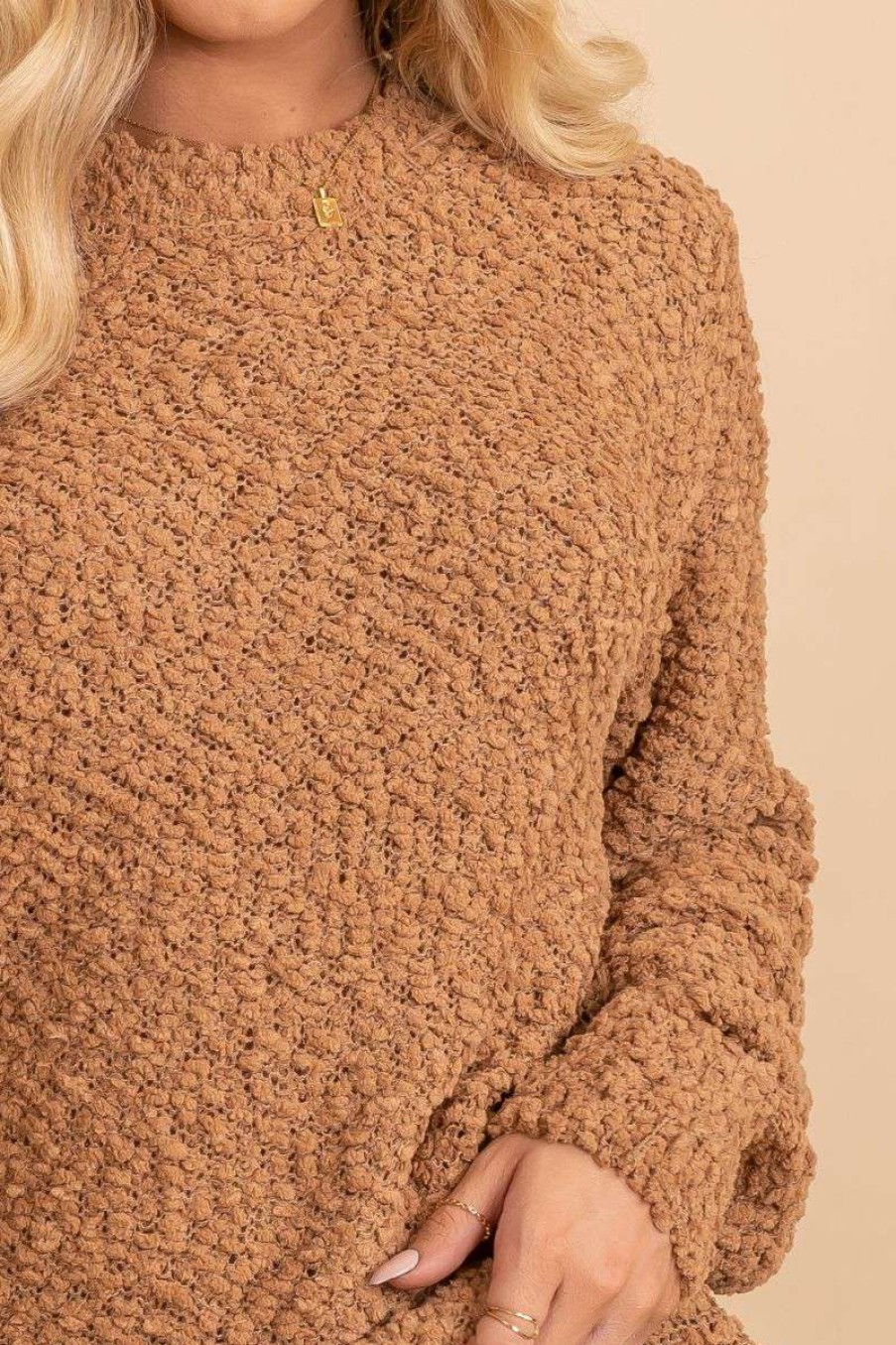 Sweaters * | Brand New Zenana Don'T Mention It Popcorn Knit Sweater