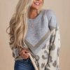 Sweaters * | Budget Andree Too Wild Animal Print Pullover Sweater