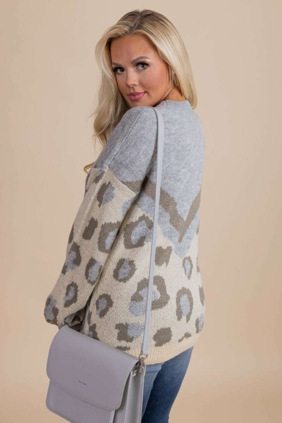 Sweaters * | Budget Andree Too Wild Animal Print Pullover Sweater