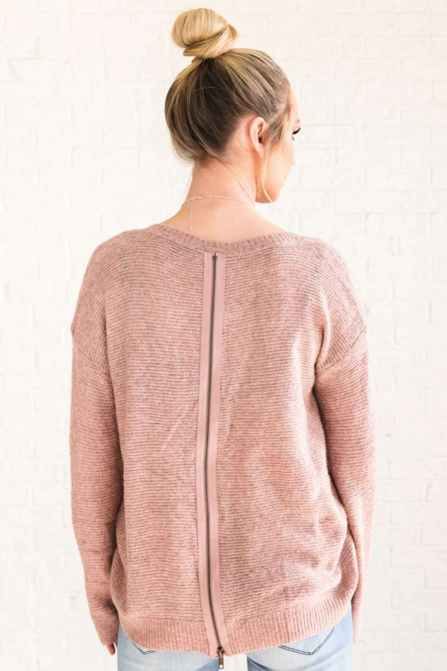 Sweaters * | Buy Bella Ella Boutique Believe In Yourself Pink Sweater