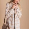 Jackets * | Best Deal Thefreeyoga Autumn Blooming Oversized Plaid Shacket