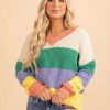 Sweaters * | Best Pirce Wholesale Fashion Trends Life In Color Striped Sweater Cream