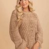 Sweaters * | Flash Sale Wholesale Fashion Trends Sit By The Fire Knit Sweater Brown