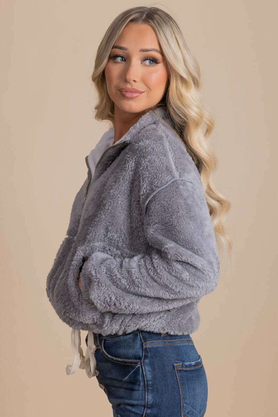 Sweaters * | Cheapest Kay Fashion Cozy Morning Fleece Pullover