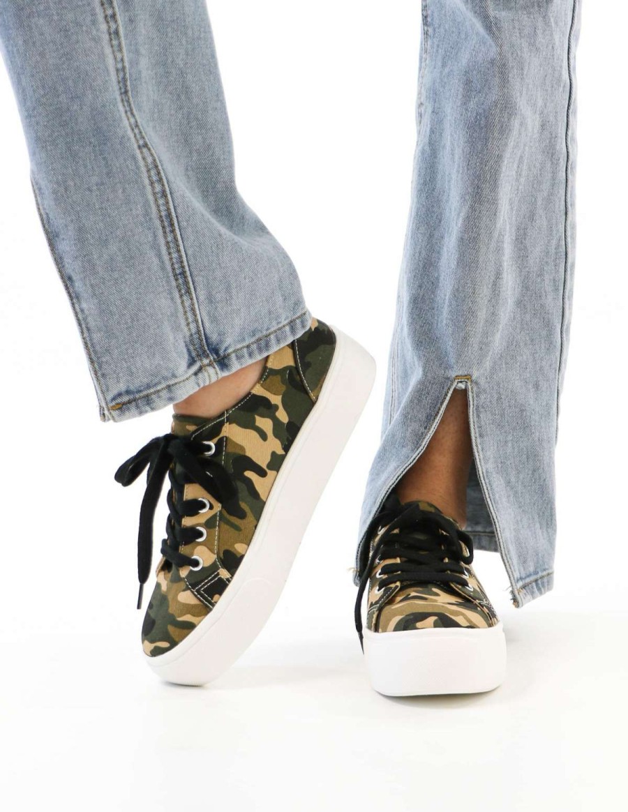 Shoes * | Best Deal Soda Lace Take It Slow Platform Sneaker Camo