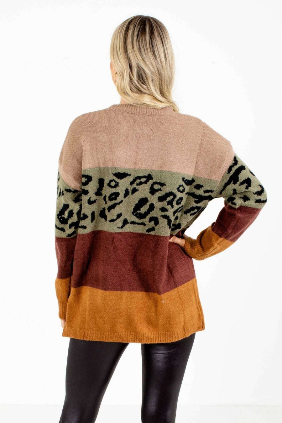 Sweaters * | Promo Lime N' Chili Get Loud Color Block Sweater Olive