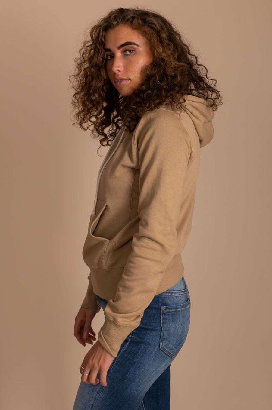 Sweaters * | New Reflex Schooled You Long Sleeve Hoodie Light Brown