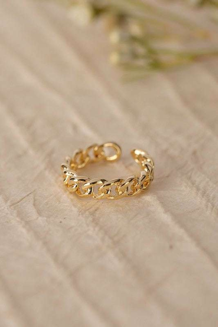 Jewelry * | Best Reviews Of Lilou Chain Open Ring Gold