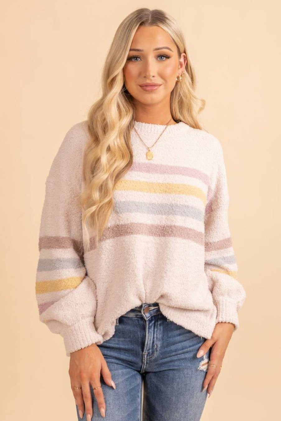 Sweaters * | Best Pirce Be Cool Memories Of You Striped Sweater