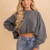 Sweaters * | Best Sale Wholesale Fashion Trends Keep Going Cropped Pullover Sweater Gray