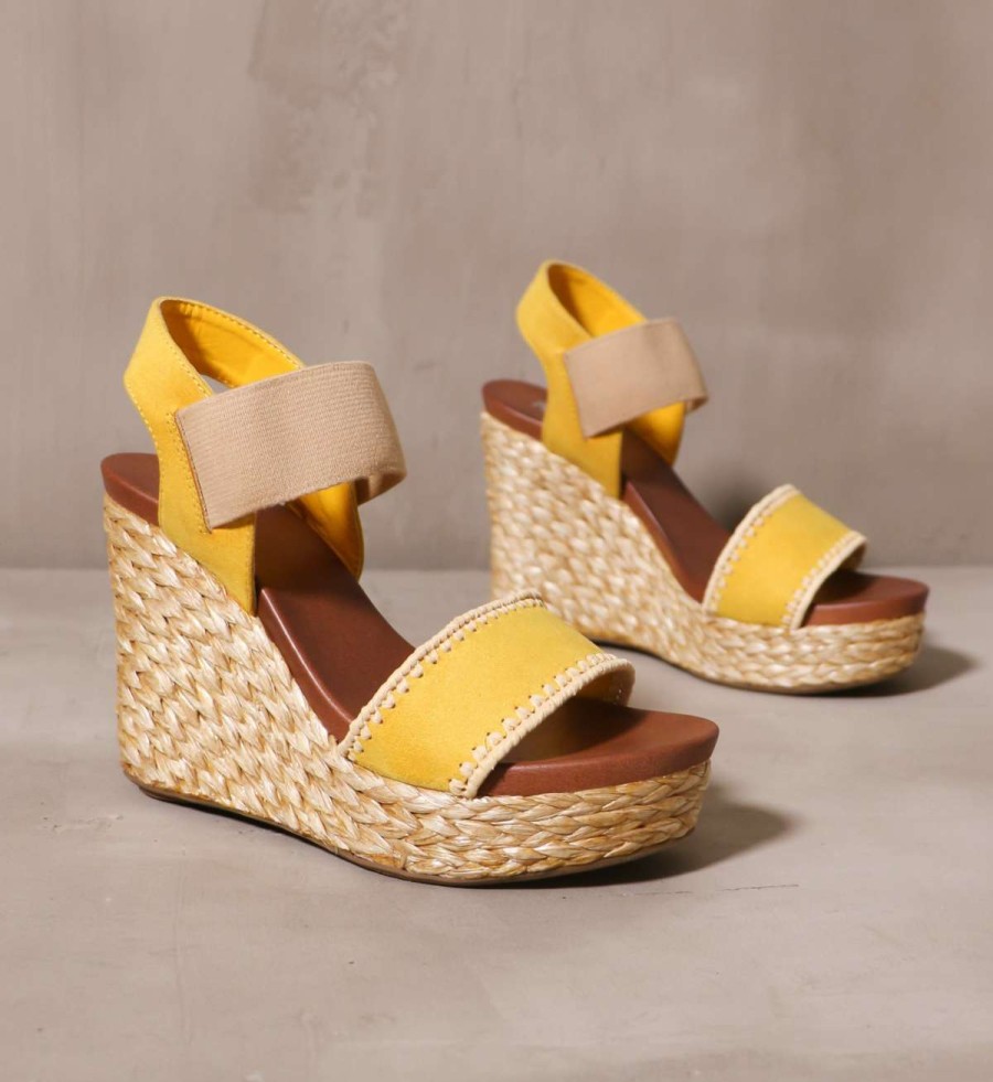 Shoes * | New Mia Shore Thing Wedge Mustard