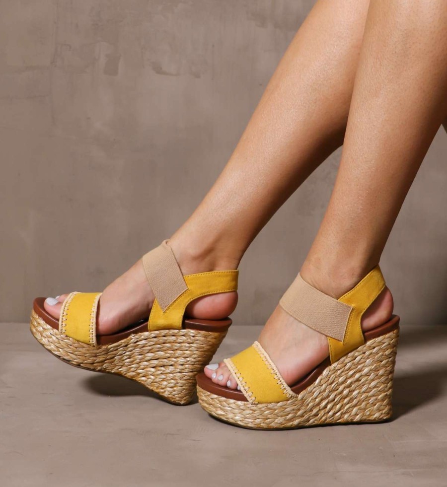 Shoes * | New Mia Shore Thing Wedge Mustard