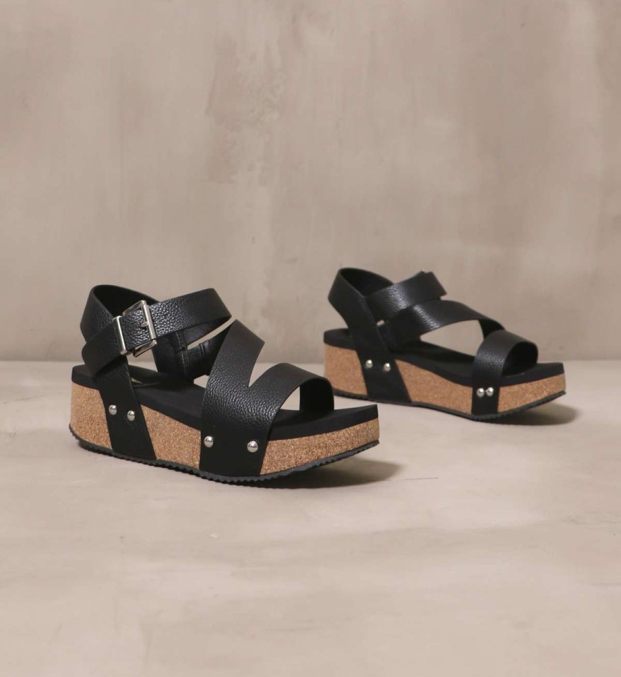 Shoes * | Budget Volatile All Strapped In Wedge Black