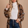 Cardigans * | Deals Very J Run Wild Leopard Print Cardigan