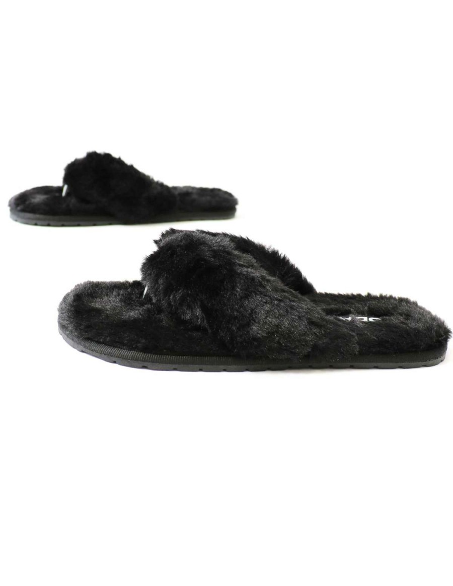 Shoes * | Deals Soda Fur-Get Me Not Slipper Black