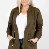 Jackets * | Deals Bella Ella Boutique Out Of Your League Green Jacket