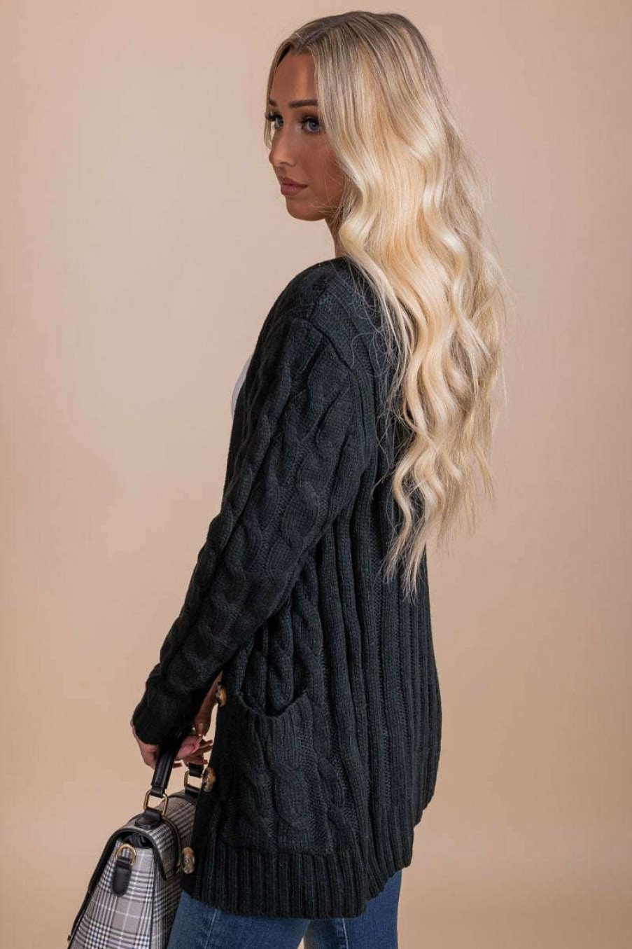 Cardigans * | Top 10 Almost Nothing Sitting Fireside Knit Cardigan